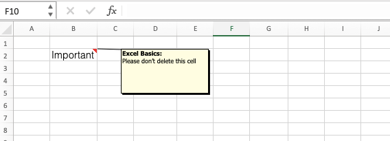 Comments in Excel