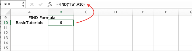 FIND Function in Excel