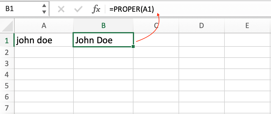 First Letter Capital in Excel Using PROPER Function