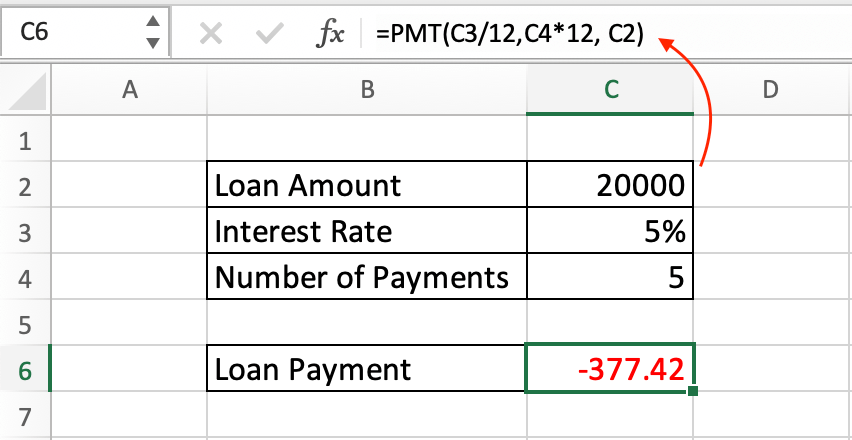 How To Calculate Monthly Loan Payment In Excel