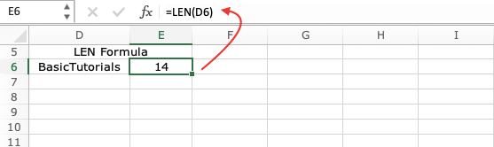 LEN Function in Excel