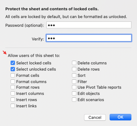 Password Protected Sheet