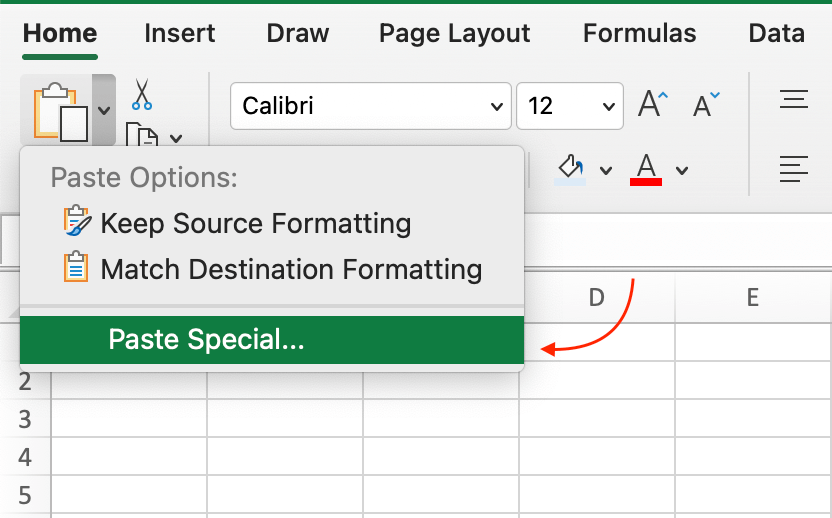 What is Paste Special in Excel