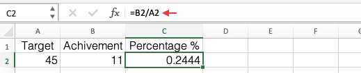 Percentage Formula in Excel