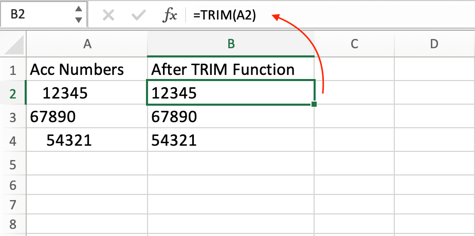 How to Remove Spaces in Excel Before Text