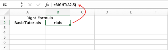 Right Function in Excel