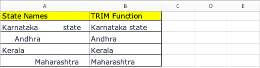 Trim Function in Excel