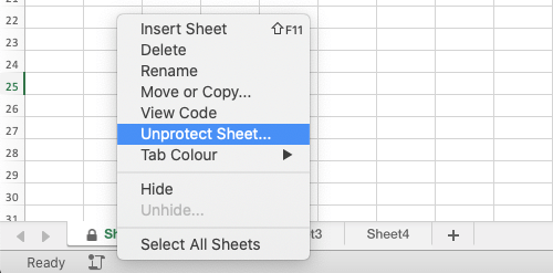 Unprotect Excel Sheet